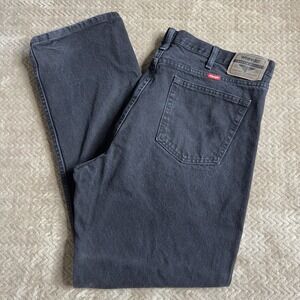 Wrangler 40x32 Black Dark Wash Men's Jeans 100% Cotton Denim 97601CB Relaxed Fit